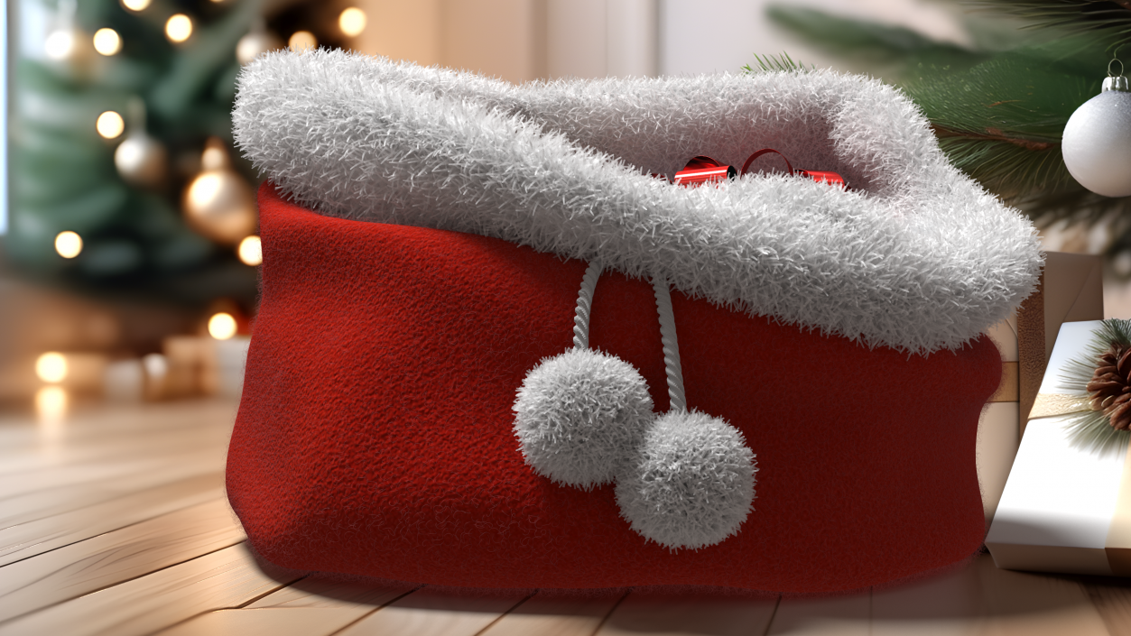 Santa Bag of Gifts Fur 3D