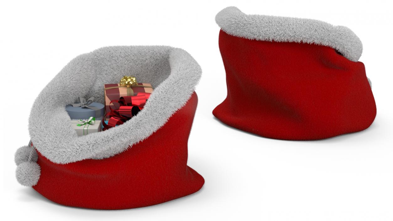 Santa Bag of Gifts Fur 3D