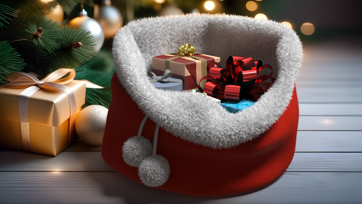 Santa Bag of Gifts Fur 3D