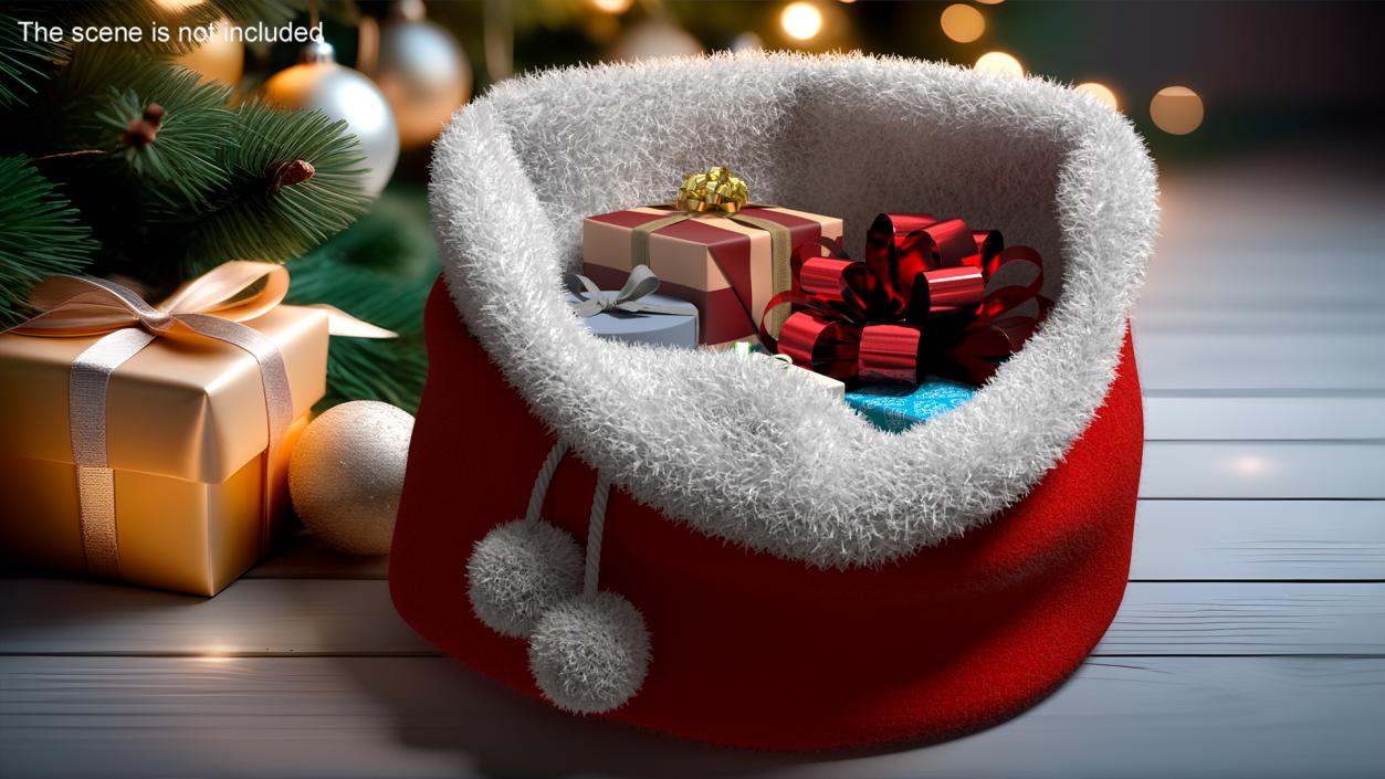 Santa Bag of Gifts Fur 3D