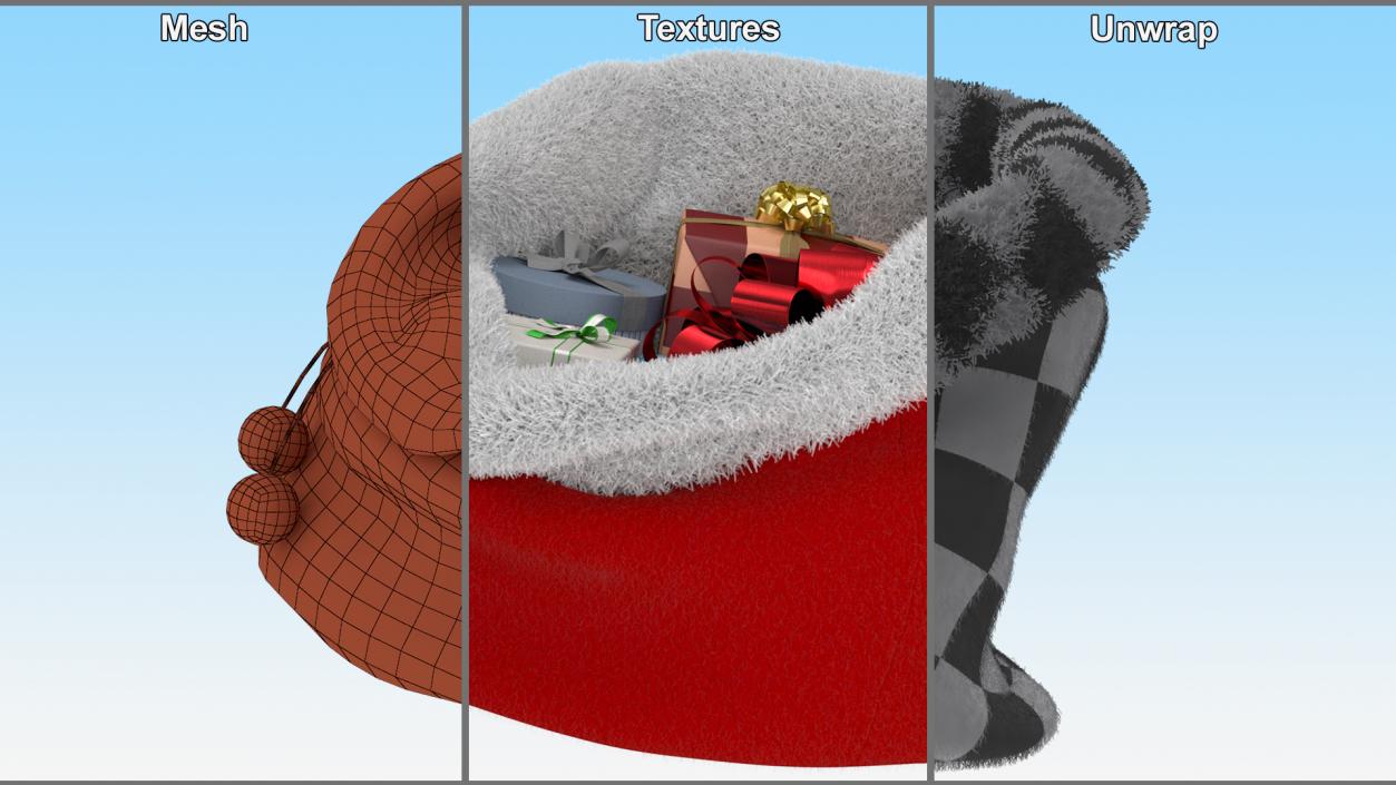 Santa Bag of Gifts Fur 3D