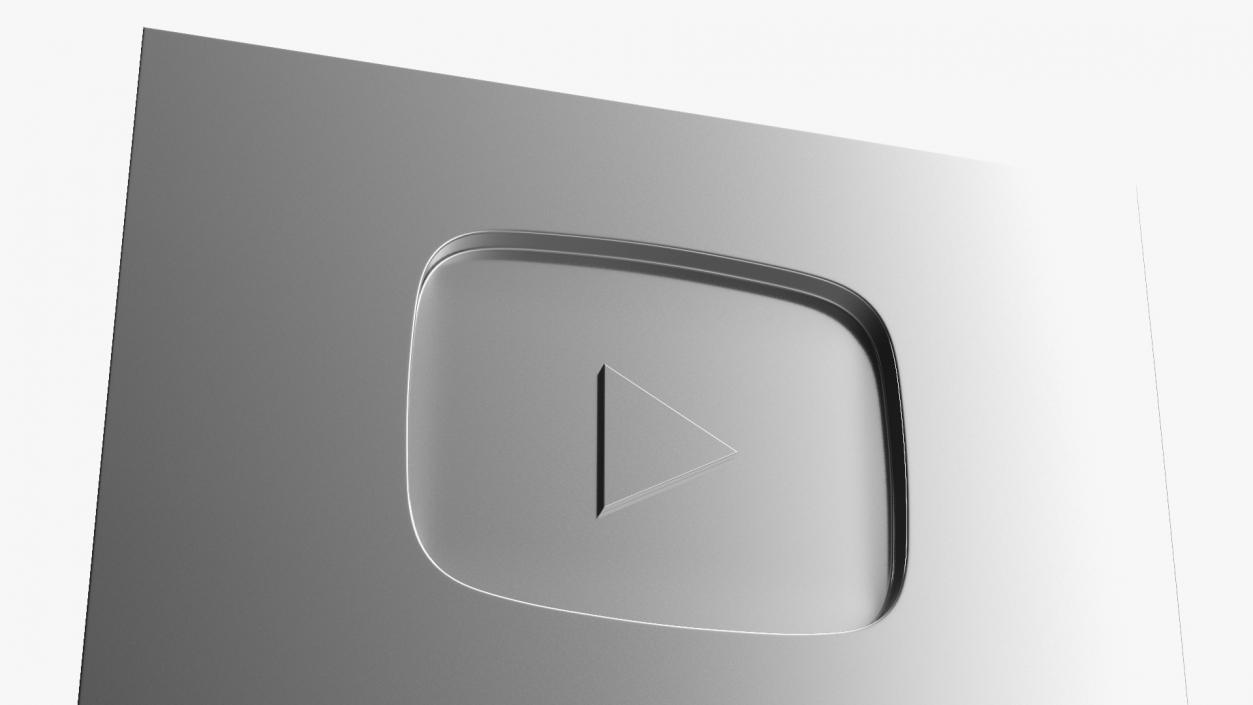 3D Silver Youtube Plaque