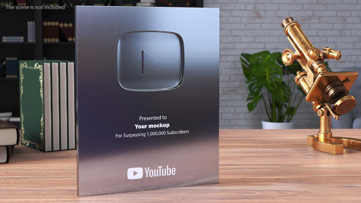 3D Silver Youtube Plaque