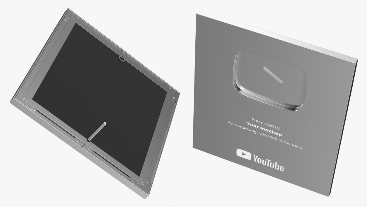 3D Silver Youtube Plaque