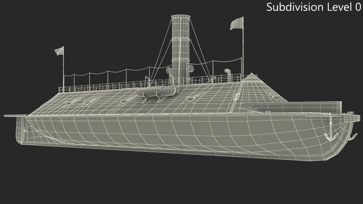 3D Confederate Navy Ship CSS Virginia 2