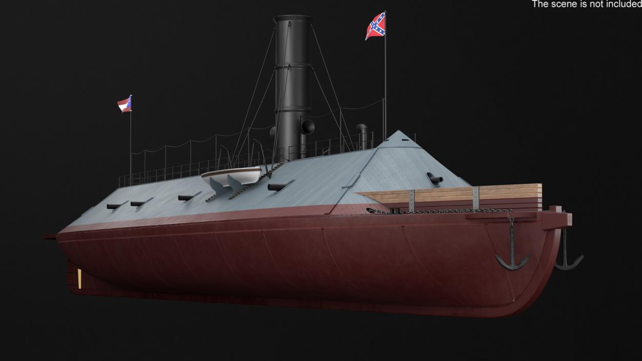 3D Confederate Navy Ship CSS Virginia 2