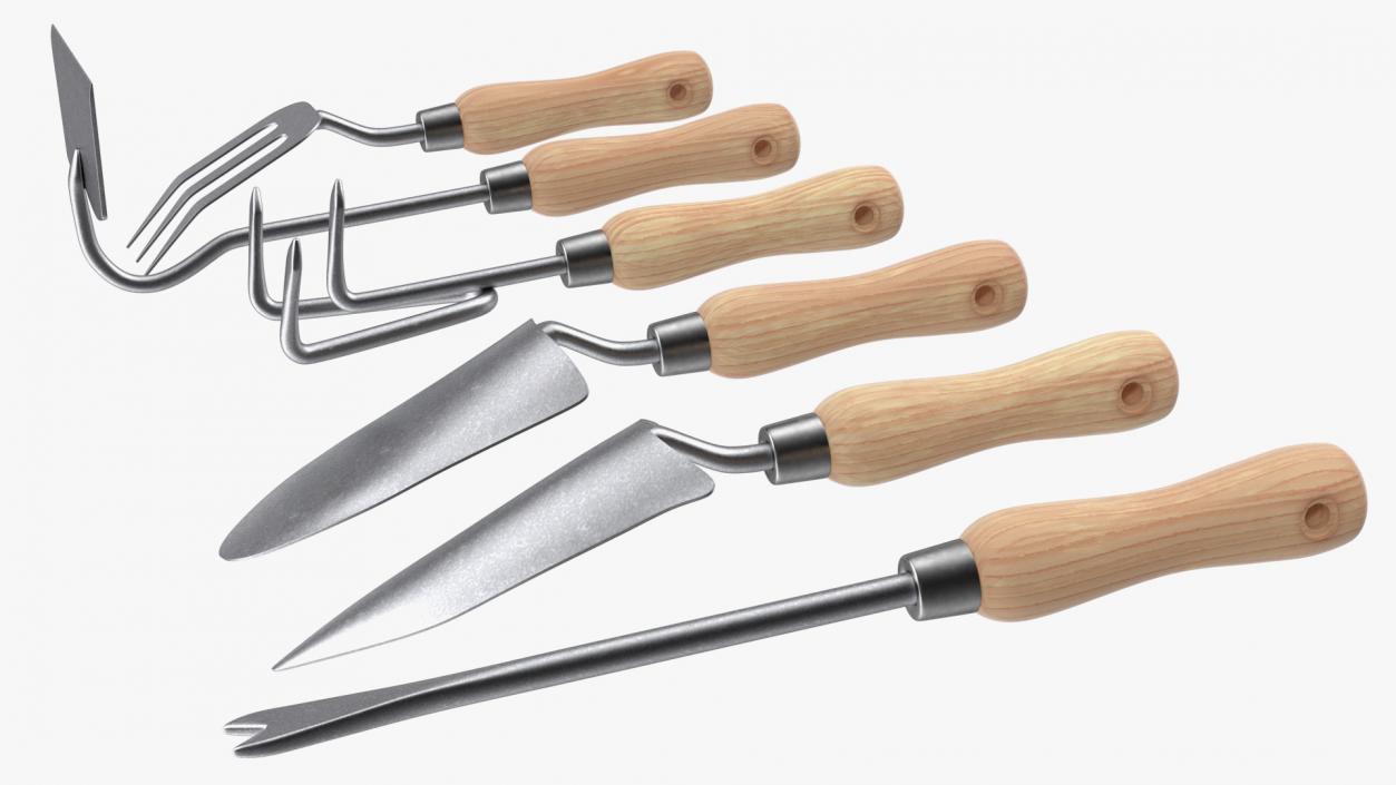 3D Garden Hand Tools Set