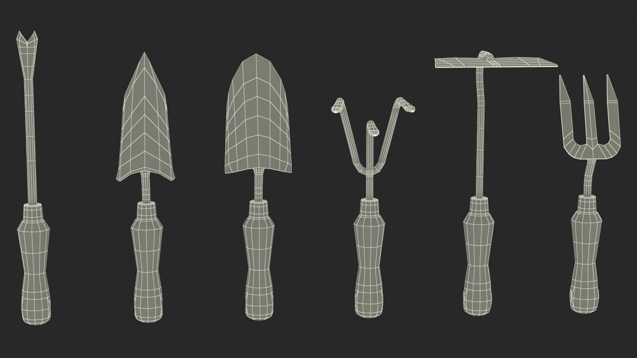 3D Garden Hand Tools Set