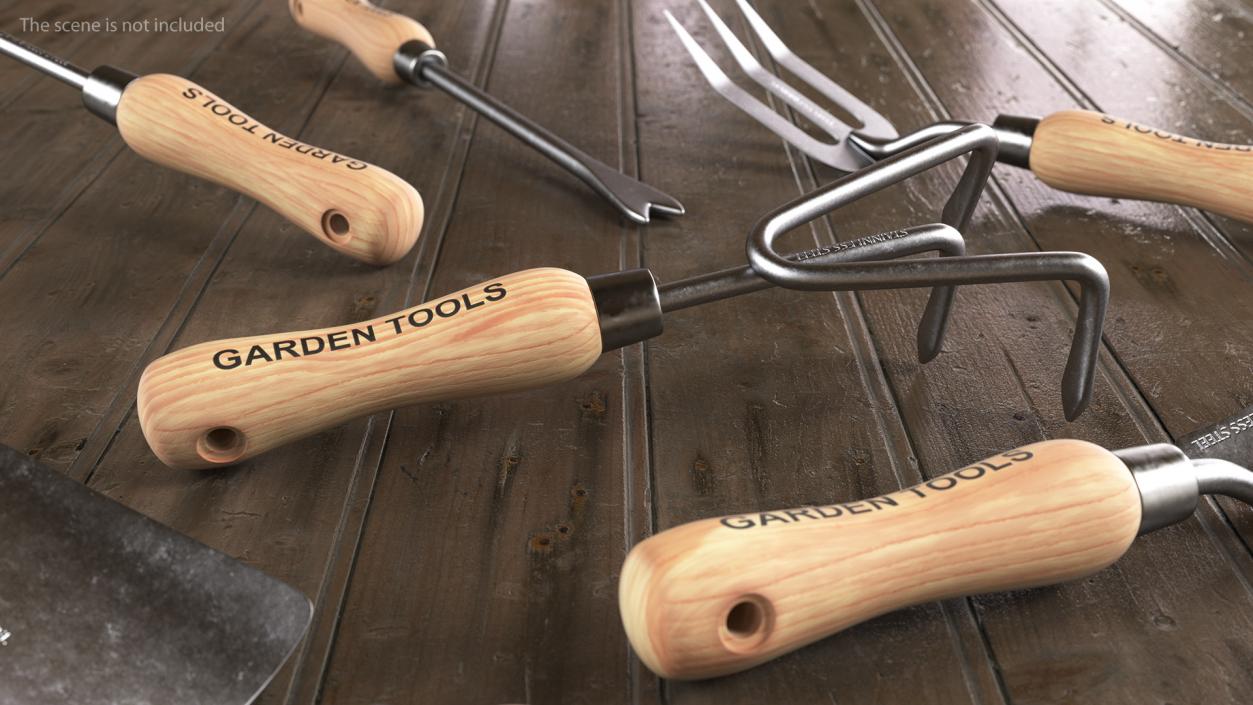 3D Garden Hand Tools Set