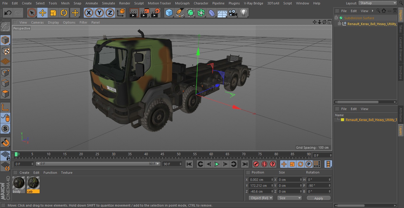 Renault Kerax 8x8 Heavy Utility Truck 3D