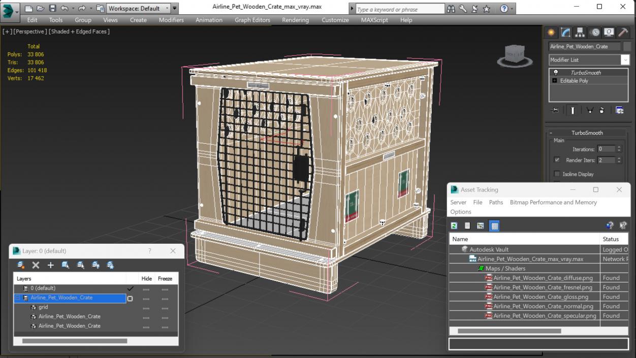 Airline Pet Wooden Crate 3D model