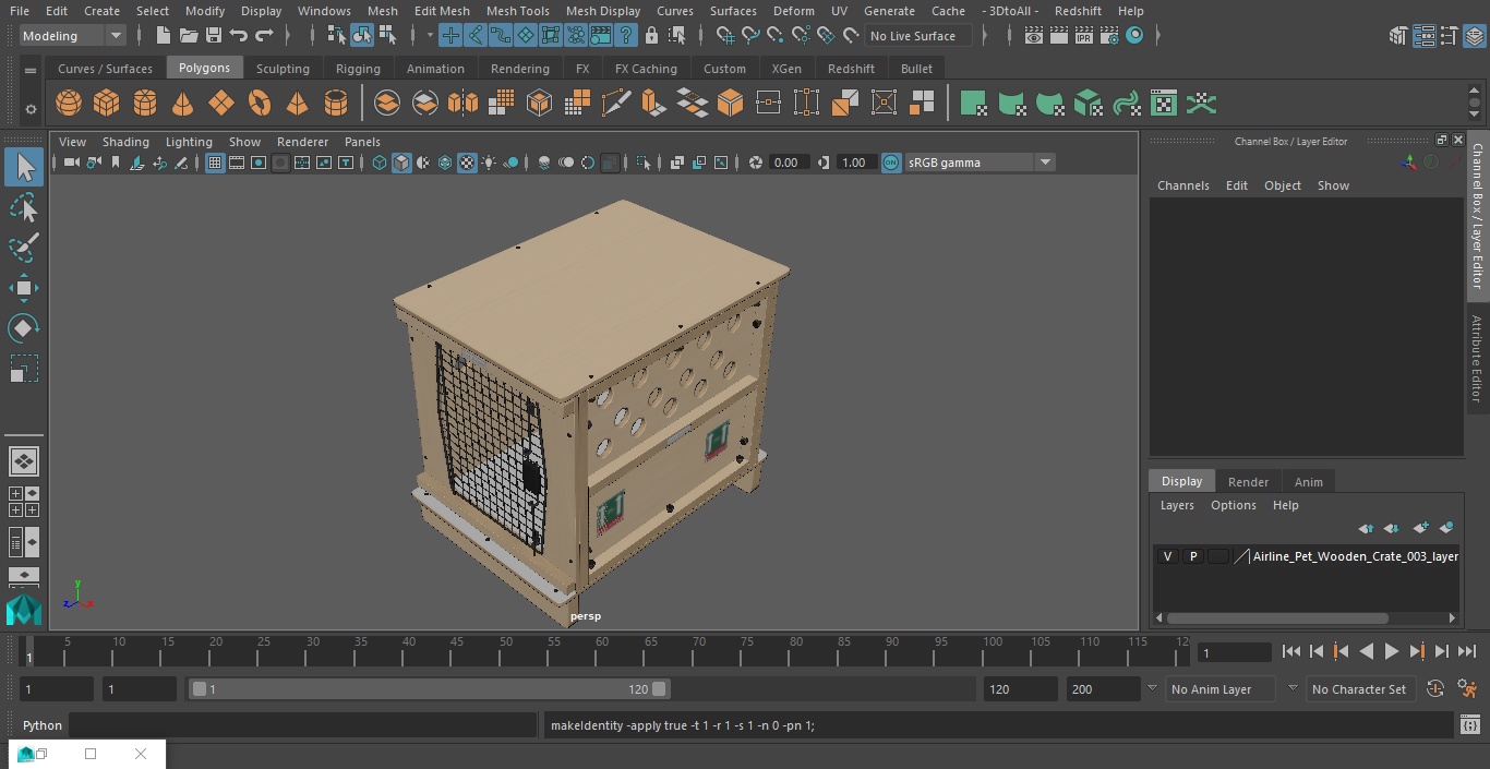 Airline Pet Wooden Crate 3D model