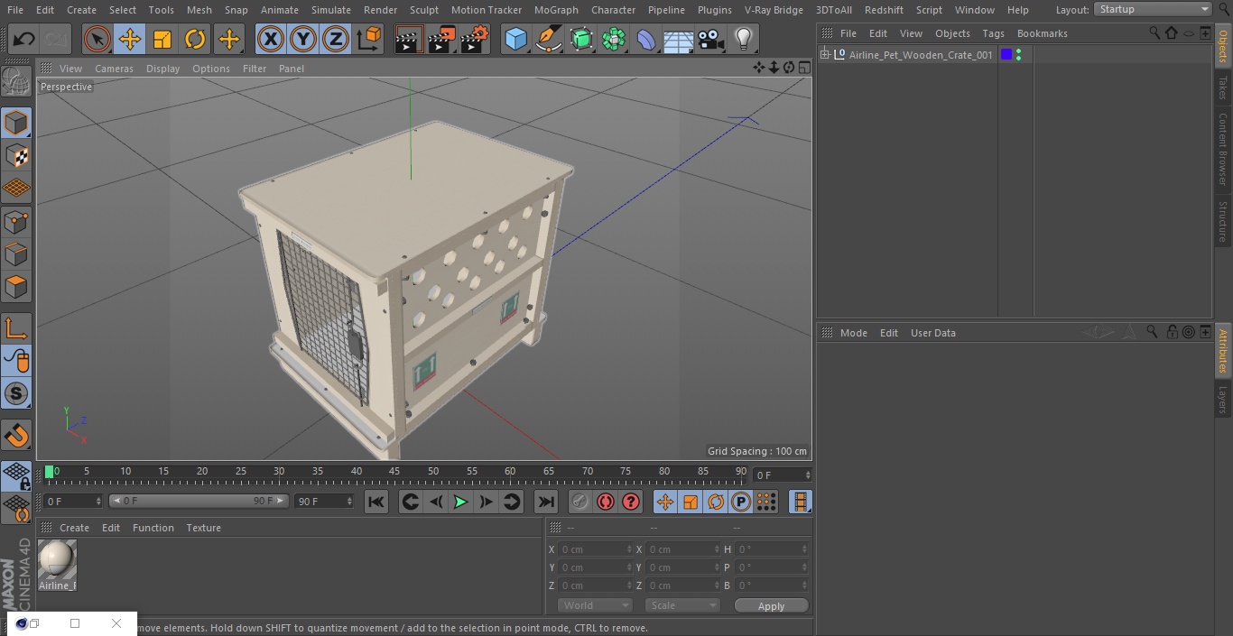 Airline Pet Wooden Crate 3D model