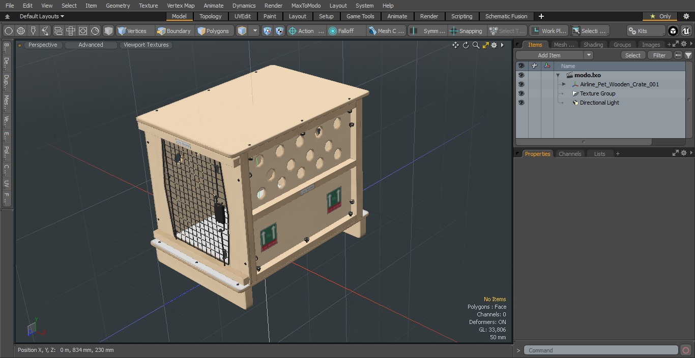 Airline Pet Wooden Crate 3D model