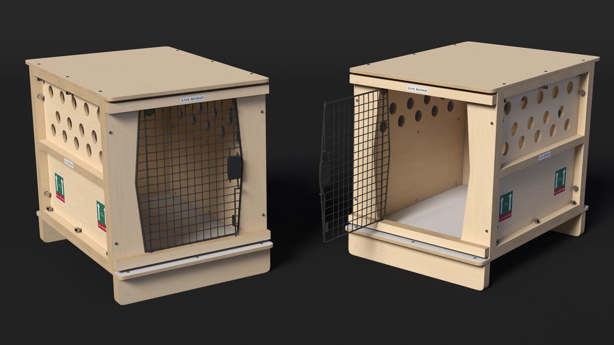 Airline Pet Wooden Crate 3D model