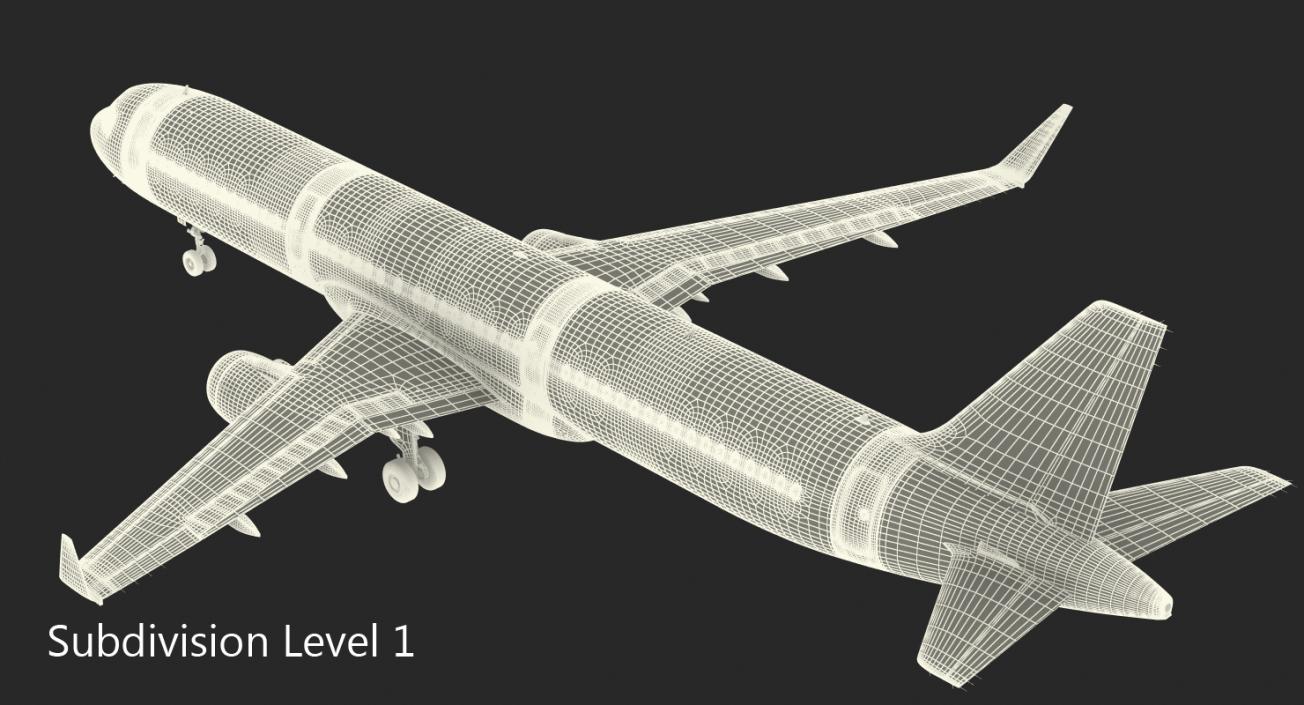 Airbus A321 Delta Airlines with Interior Rigged 3D