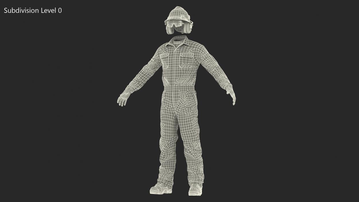 Oil Field Worker Uniform 3D model