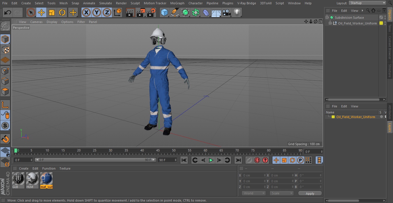 Oil Field Worker Uniform 3D model