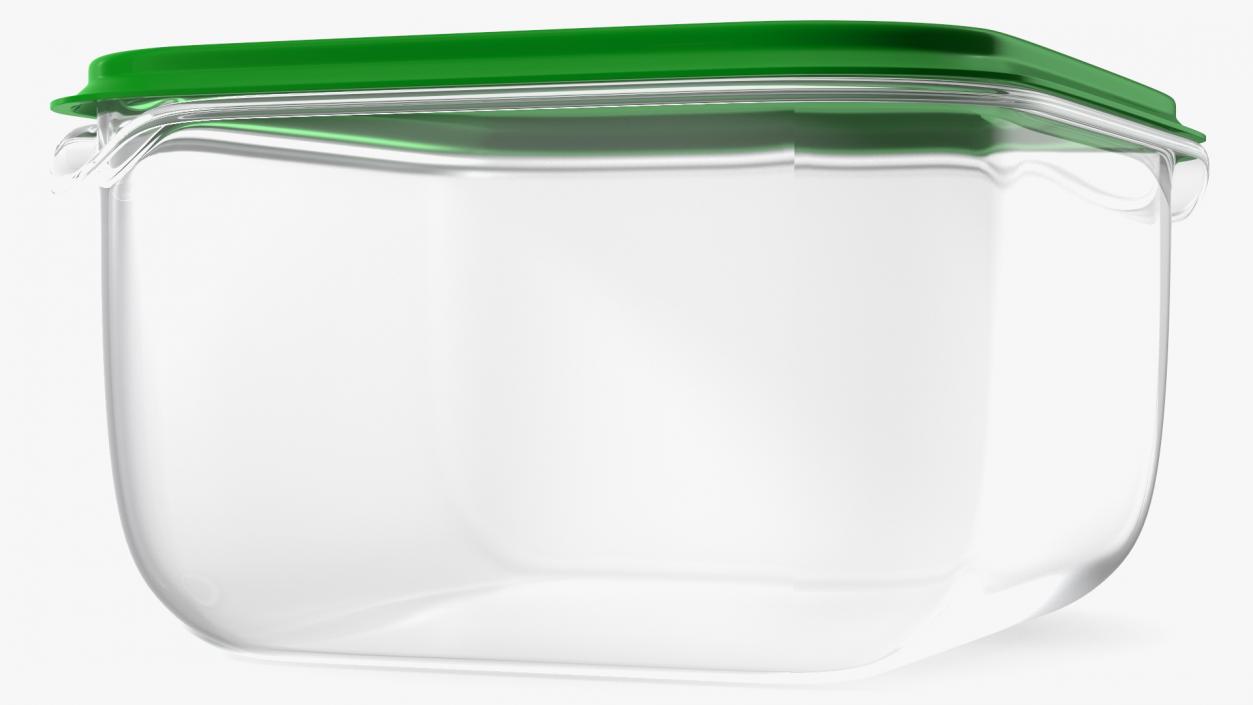 3D Transparent Rectangular Plastic Food Container