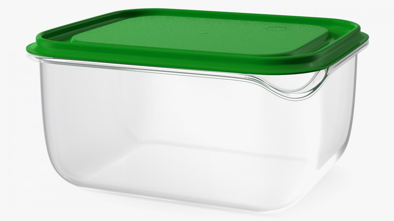 3D Transparent Rectangular Plastic Food Container