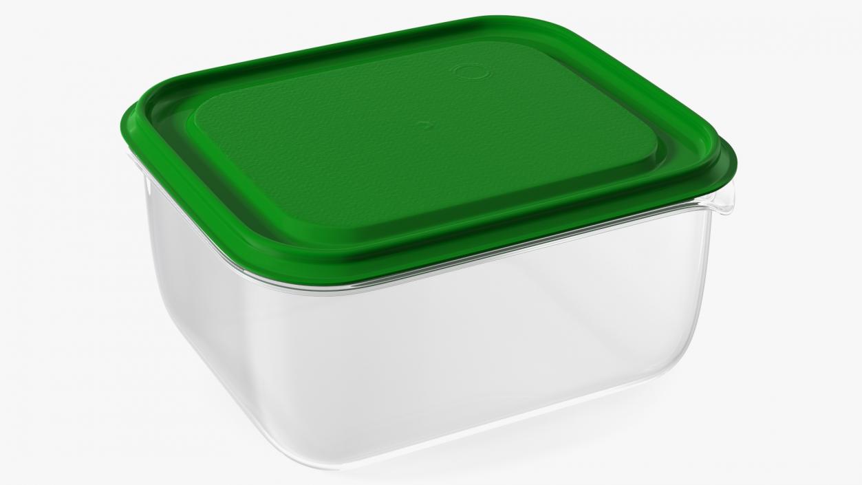 3D Transparent Rectangular Plastic Food Container