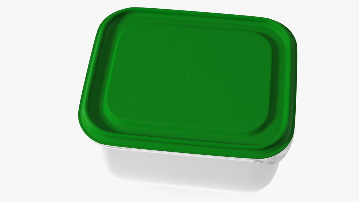 3D Transparent Rectangular Plastic Food Container