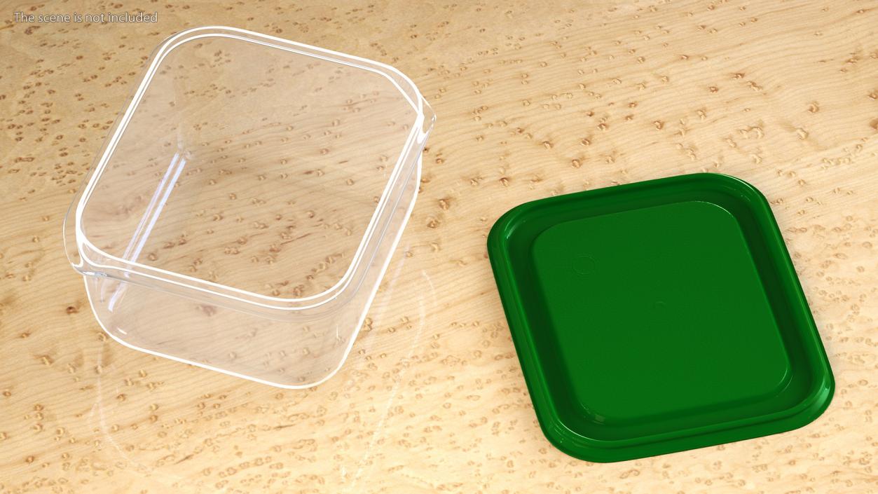 3D Transparent Rectangular Plastic Food Container