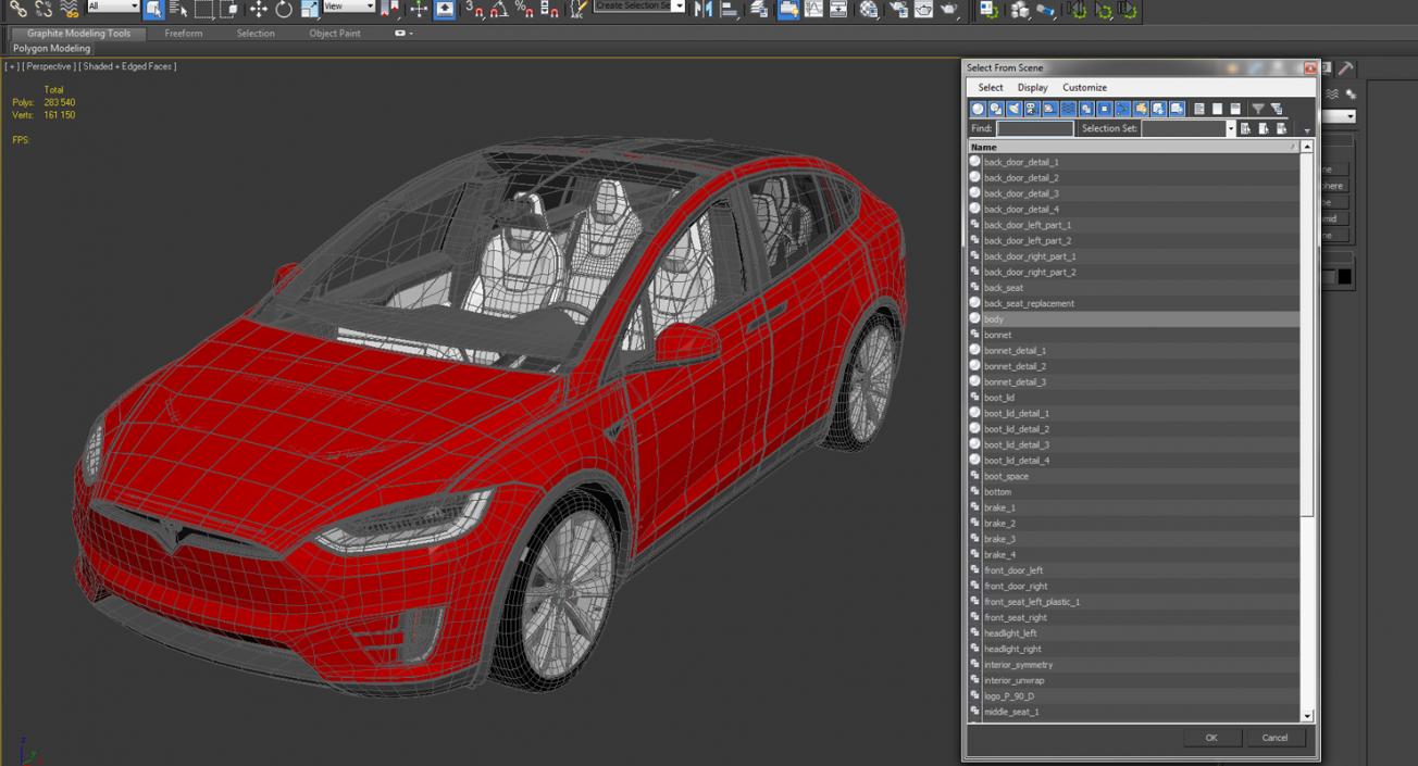 Tesla Model X 90D 2017 3D