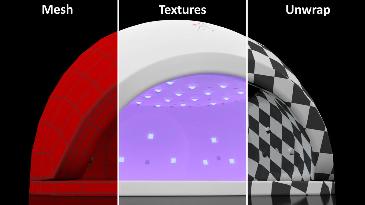 LED Nail Lamp On State 3D