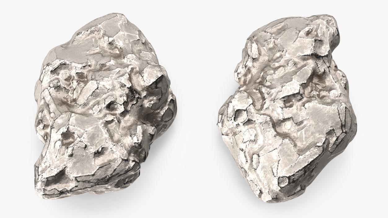 Silver Natural Mineral 3D