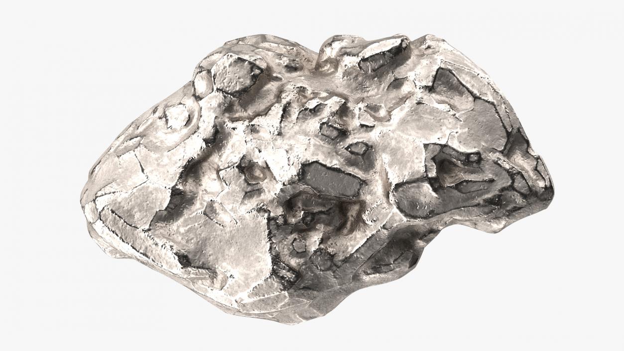 Silver Natural Mineral 3D