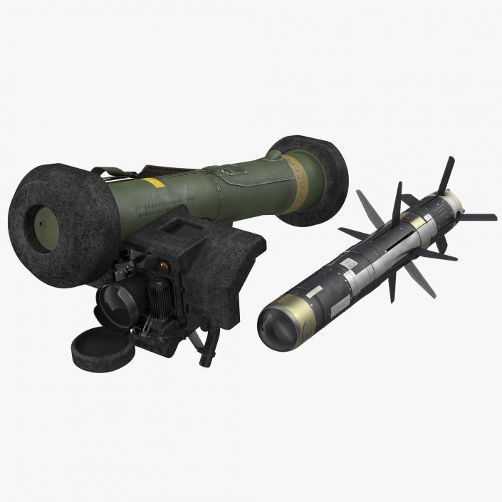 Anti Tank Missile FGM-148 Javelin Set Rigged 3D model