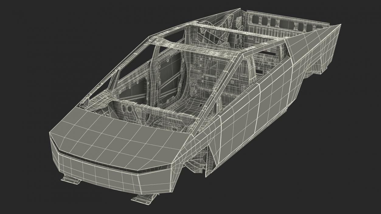 Tesla Cybertruck body frame 3D