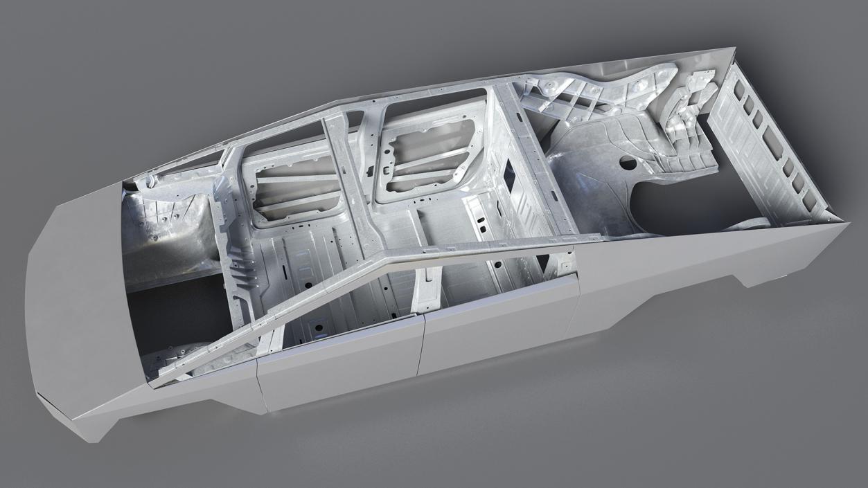 Tesla Cybertruck body frame 3D