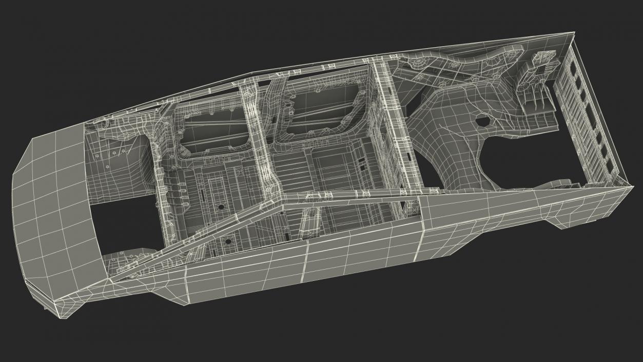 Tesla Cybertruck body frame 3D