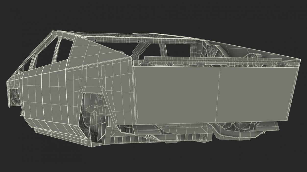 Tesla Cybertruck body frame 3D