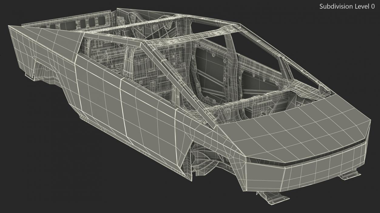 Tesla Cybertruck body frame 3D