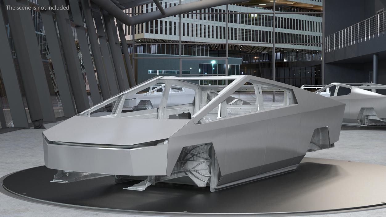 Tesla Cybertruck body frame 3D