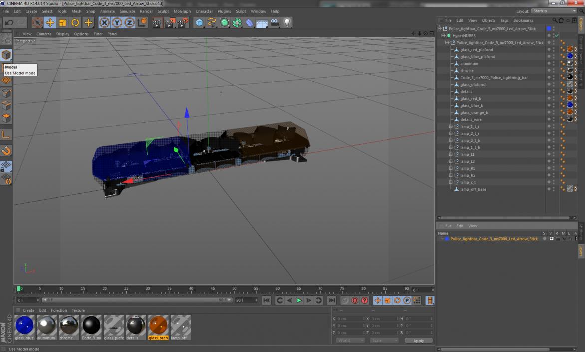 3D model Police lightbar Code 3 mx7000 Led Arrow Stick