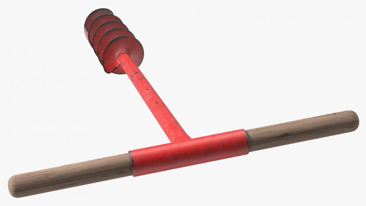 Old Red Steel Hand Drill 3D model