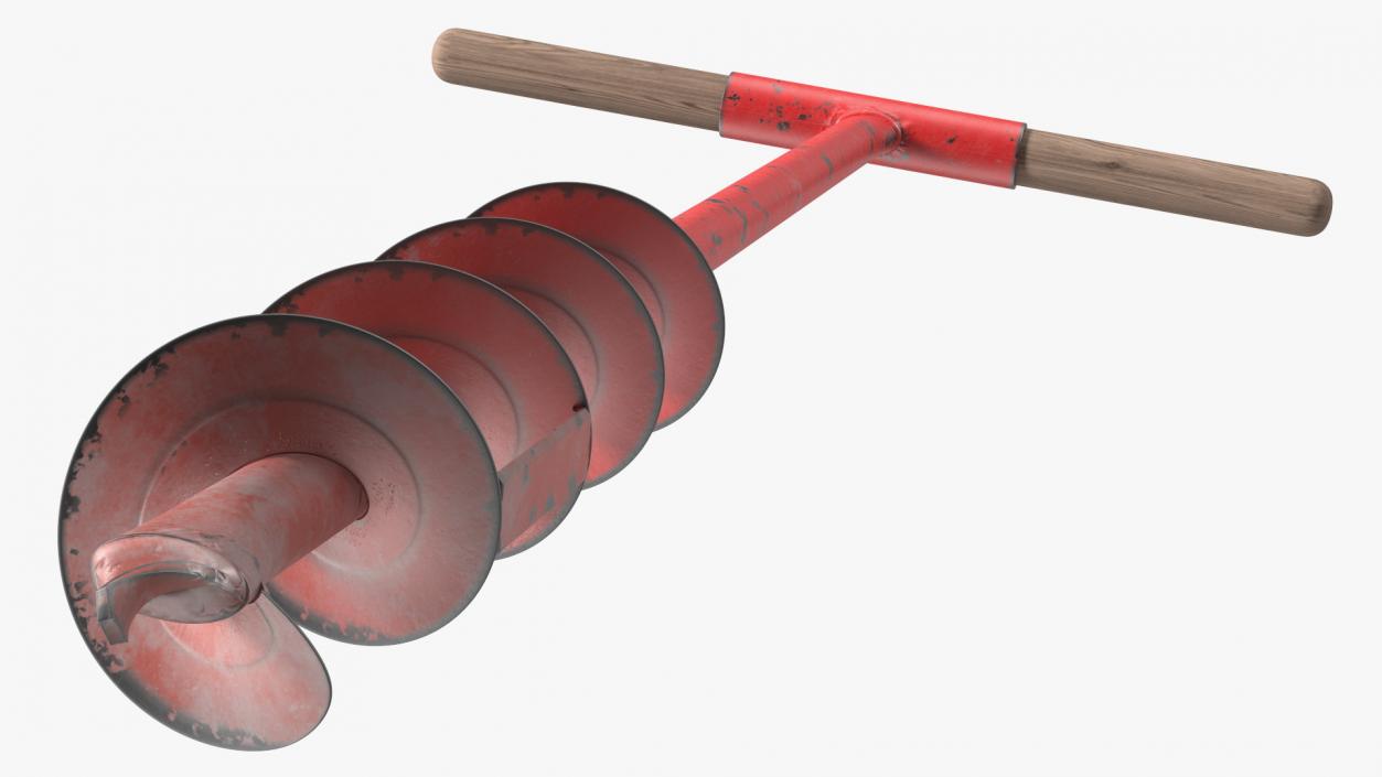 Old Red Steel Hand Drill 3D model