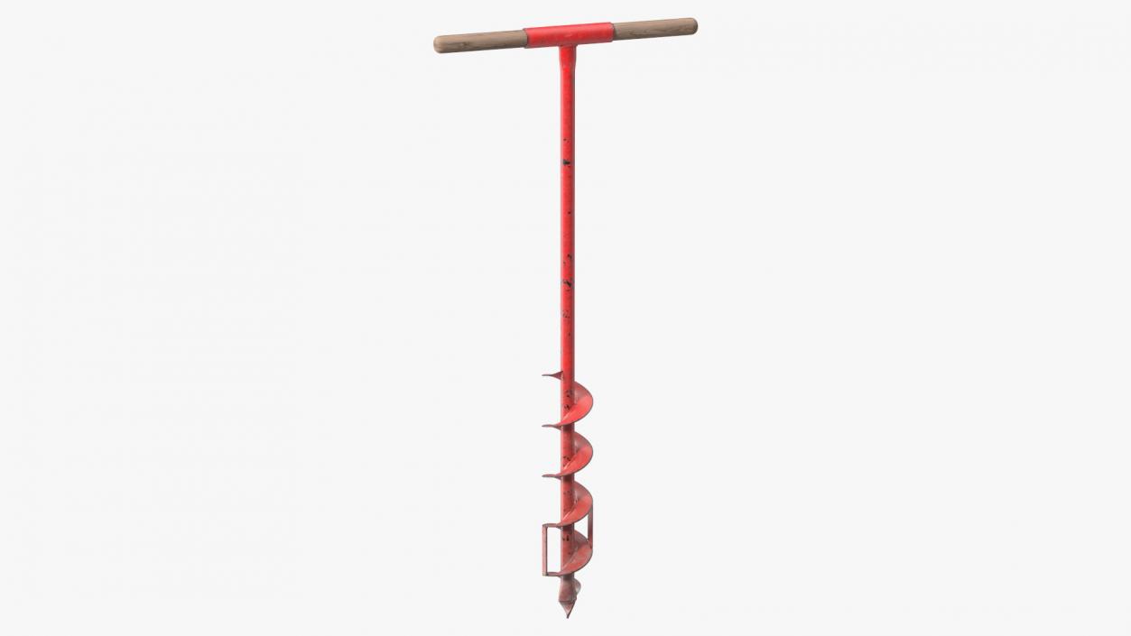 Old Red Steel Hand Drill 3D model