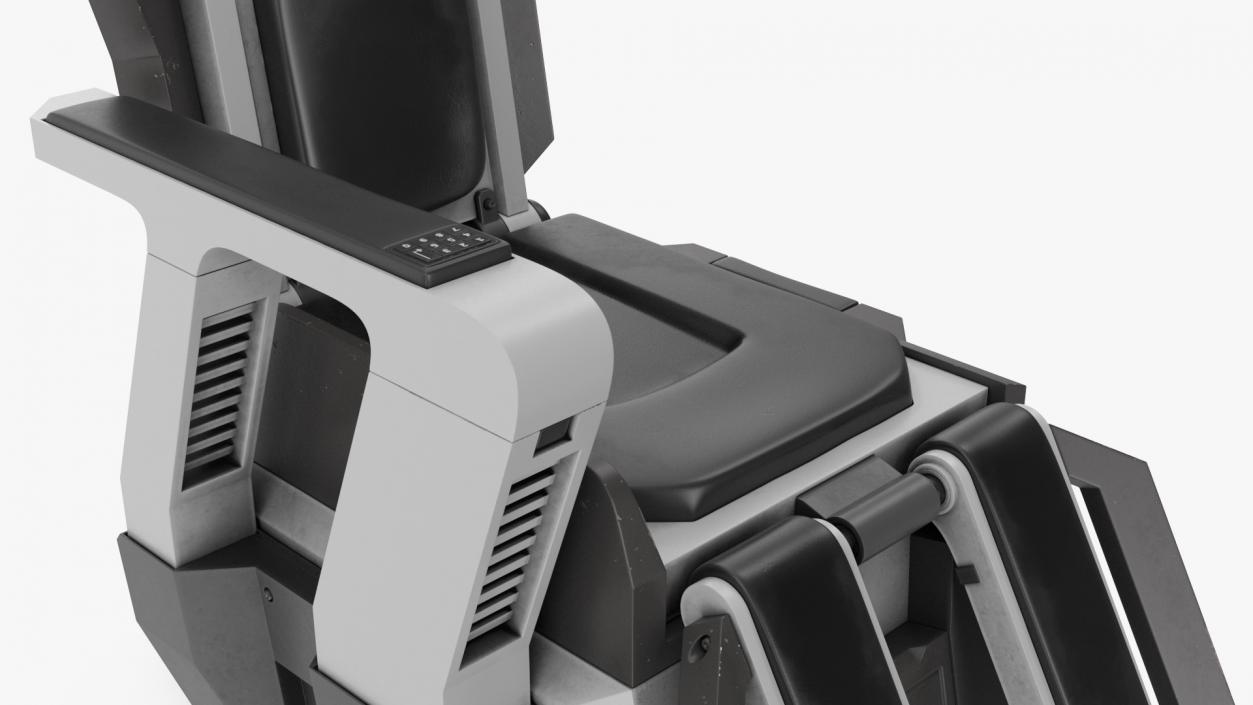 3D Pilot Seat Futuristic Grey