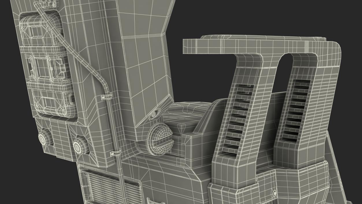 3D Pilot Seat Futuristic Grey