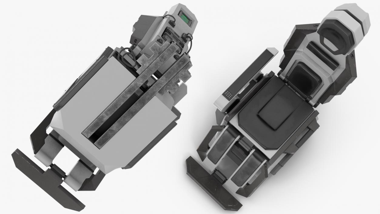 3D Pilot Seat Futuristic Grey