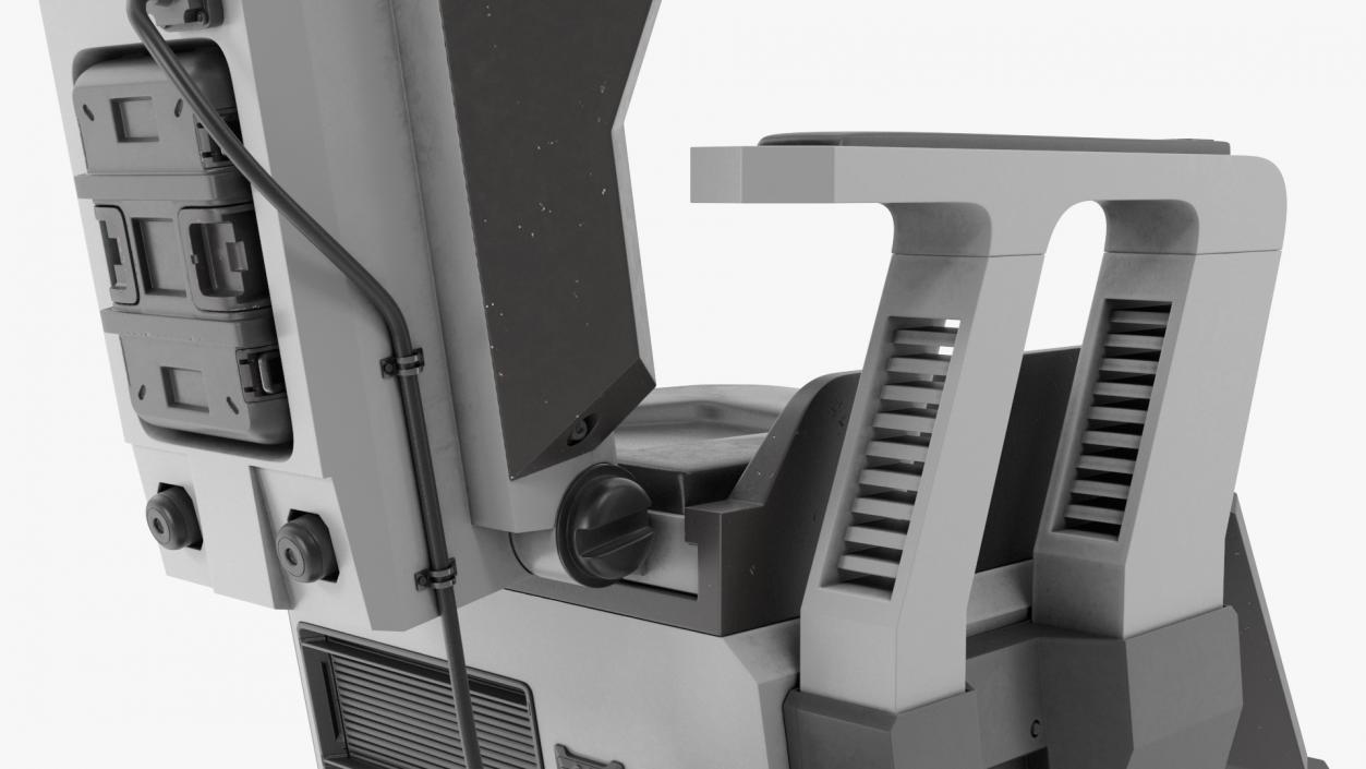 3D Pilot Seat Futuristic Grey