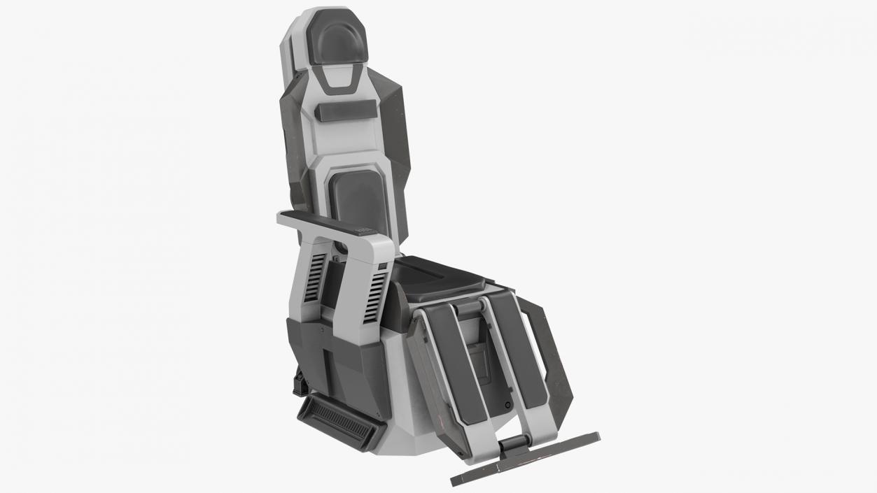 3D Pilot Seat Futuristic Grey