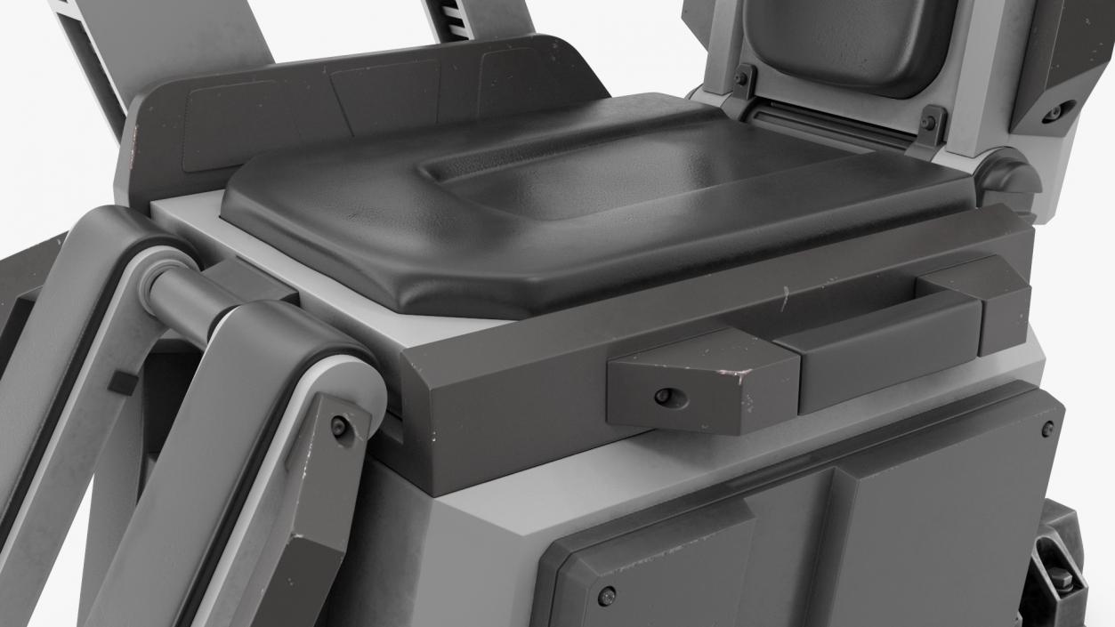 3D Pilot Seat Futuristic Grey