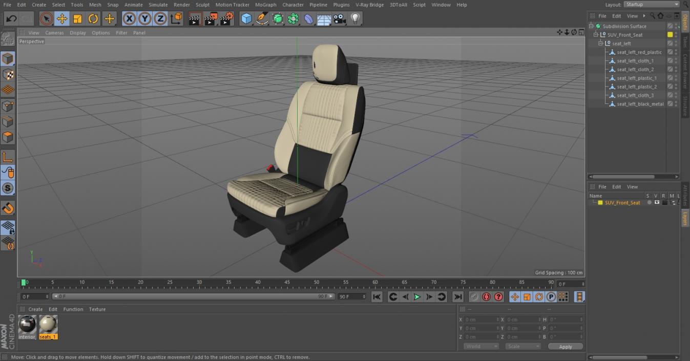 SUV Front Seat 3D model