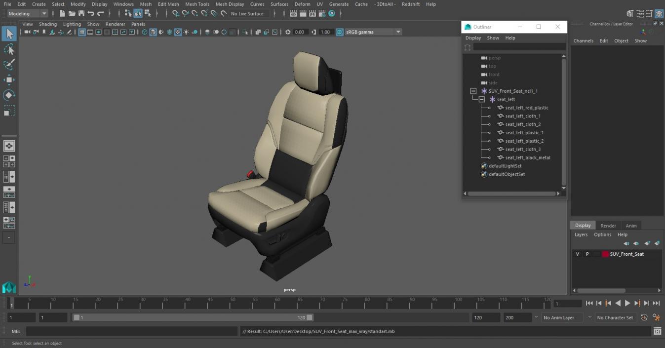 SUV Front Seat 3D model